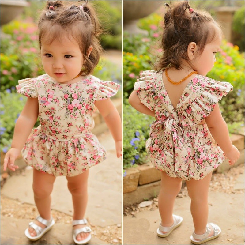 BღBღNewborn Infant Baby Girl Bodysuit Floral Romper Jumpsuit Outfit Playsuit Clothes