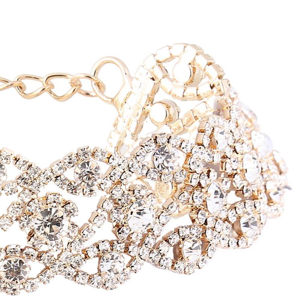 Vòng Cổ Choker Đính Đá Pha Lê Lấp Lánh Thiết Kế Đơn Giản Sang Trọng M3Z9