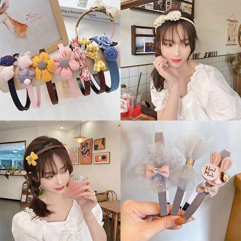 Cài tóc đính nơ / hoa phong cách Hàn Quốc dễ thương dành cho nữ / bé gái