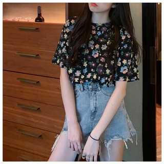 [Order] Áo phông nữ nền hoa nhí blossom siêu xinh xắn (ảnh thật sau)