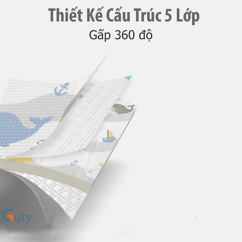 Thảm xốp gấp gọn 2 mặt cao cấp cho bé 1m8 x 2m - Thảm trải sàn - Giao mẫu ngẫu nhiên