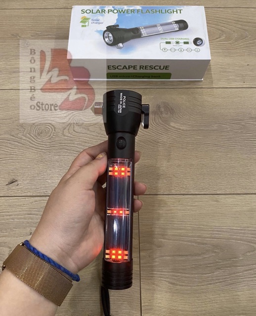 Đèn pin Police 11 chức năng Solar Power Flashlight