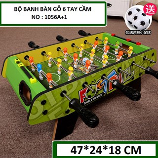 Bộ đồ chơi banh bàn gỗ 6 tay cầm- bi lắc mini