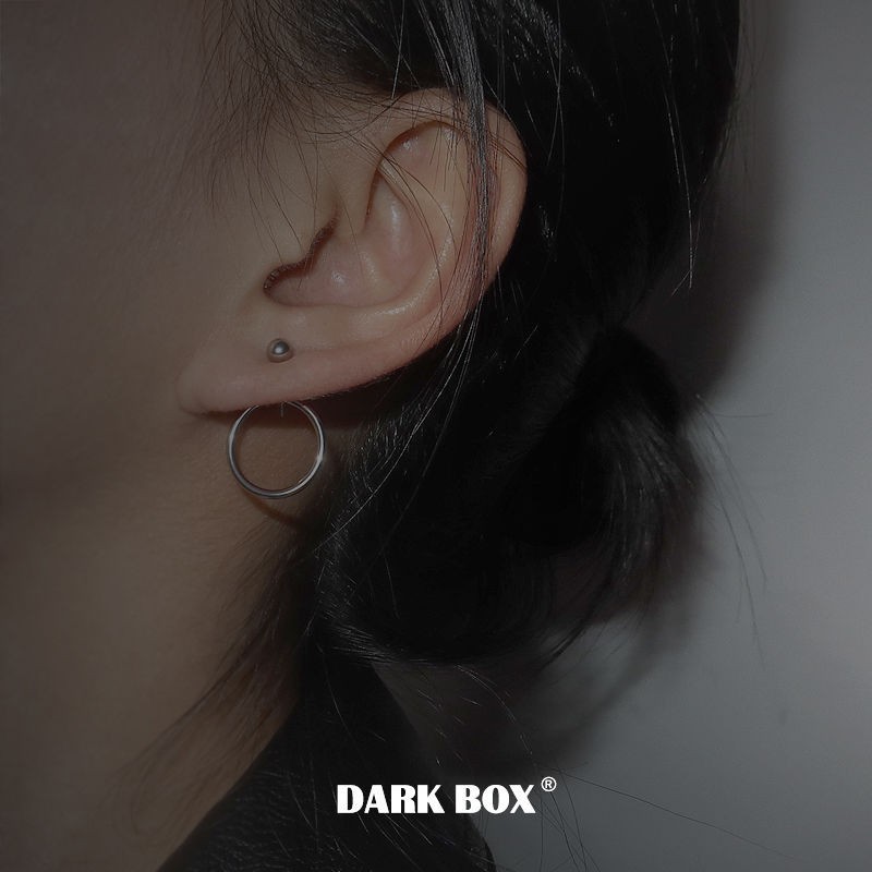 1 chiếc - Khuyên tai xỏ lỗ tròn unisex