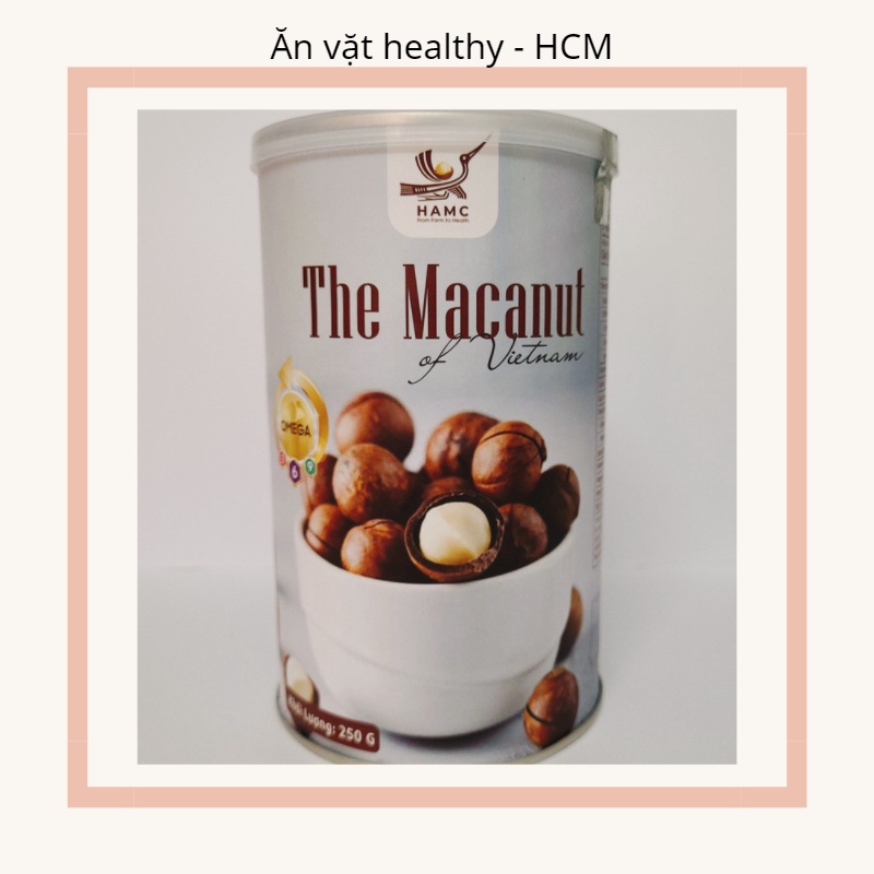 Hạt macca loại vỏ mỏng nhân nhiều hộp thiếc 250gr