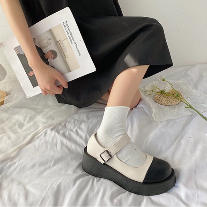 Giày Lolita Quai Ngang Đế Cao Su 4Cm Tăng Chiều Cao Siêu Êm Chân Giày Nữ Cao Cấp  LB023-Molita