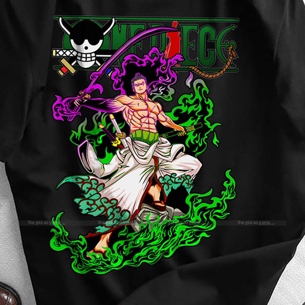 Áo one piece zoro nam nữ Áo thun one piece zoro trắng form rộng unisex cotton co giãn thoáng mát TGAG T15