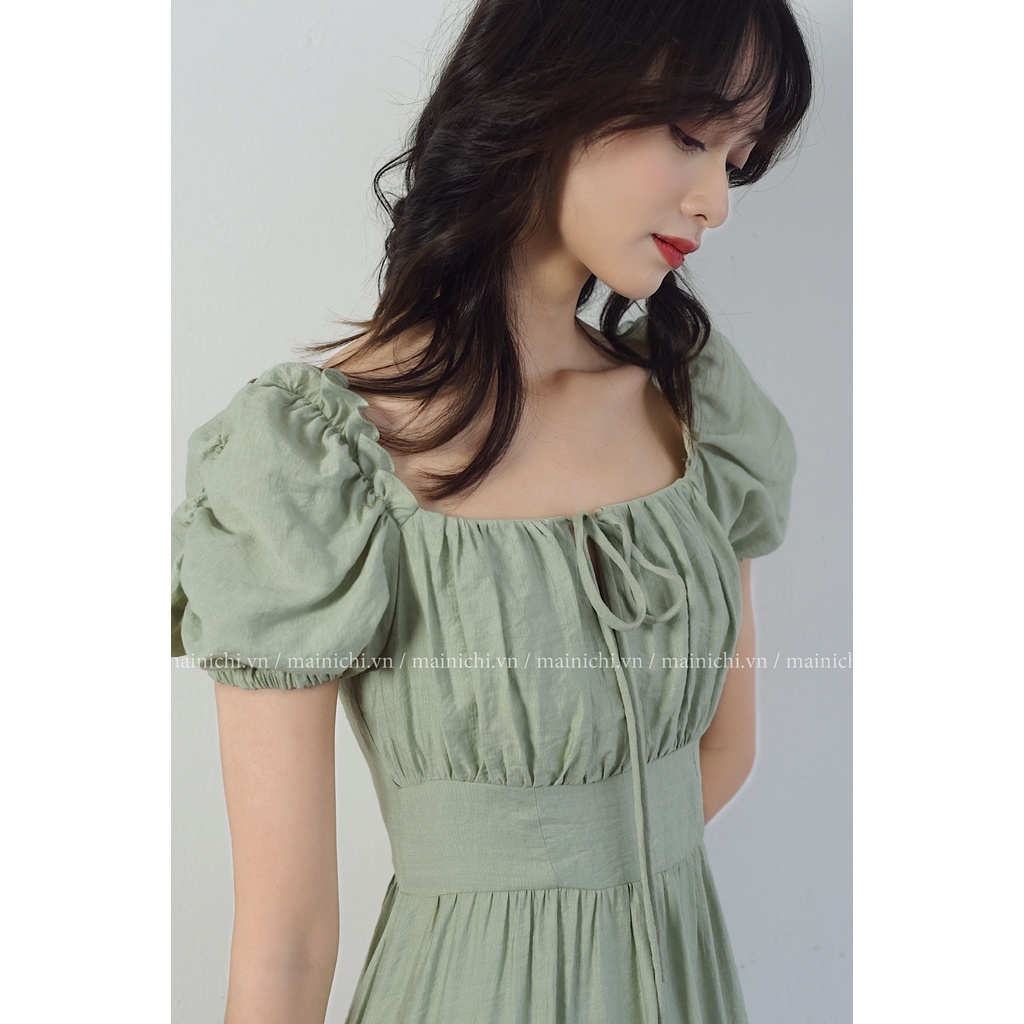 Váy Leena Dress Đen Trễ Vai Nàng Thơ Xanh mint_mainichi