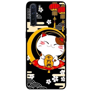 Ốp lưng Oppo Reno 3 / A91 - Reno 3 Pro - Reno 4 - Reno 4 Pro - Reno 5 - Reno 5 Pro mẫu Mèo Nền Đen