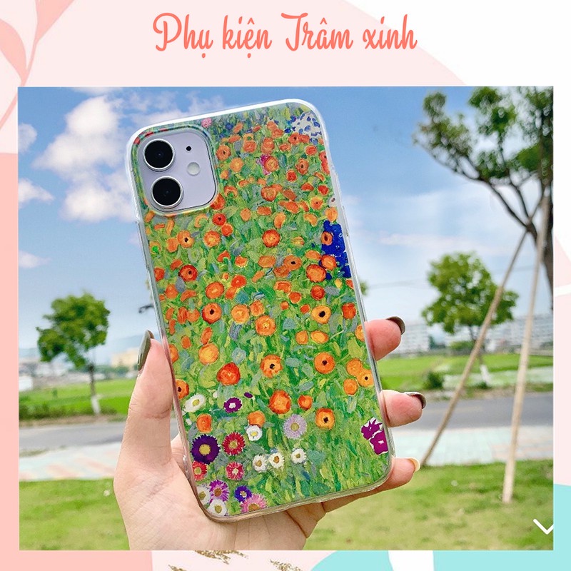Ốp iphone vườn hoa sơn dầu silicon cho 11/11pro/11promax/6/7/8/plus/splus/x/xs/xr/xsmax/12 pro max/13 pro max-t112