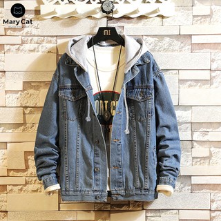 Áo khoác jeans liền mũ dày chất xịn ak15