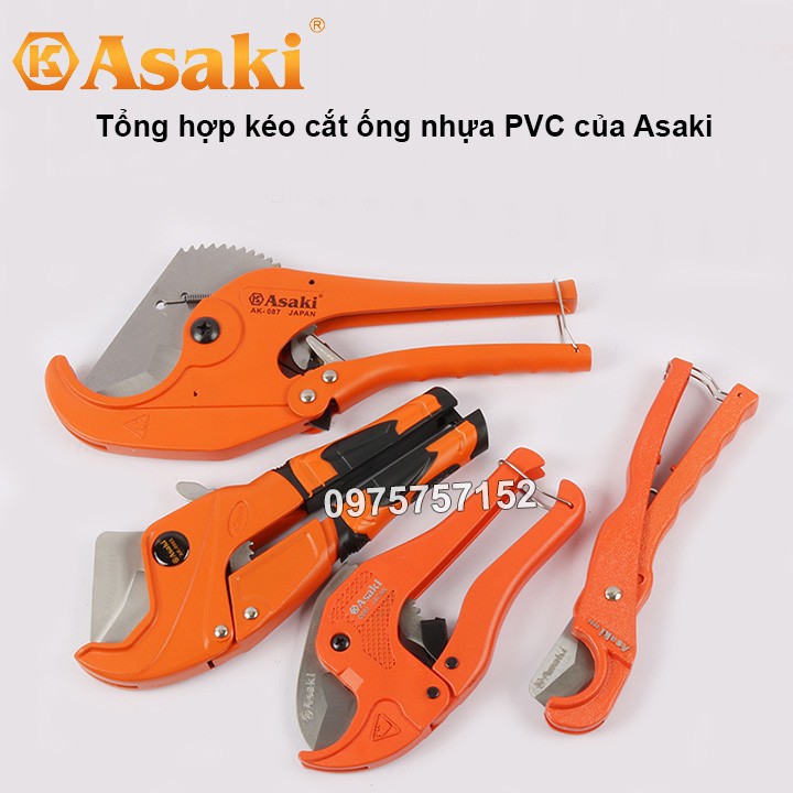 Kéo cắt ống nhựa PVC, PPR, PE đa dạng, hạng nặng Asaki 35mm, 42mm, 63mm giocongcu