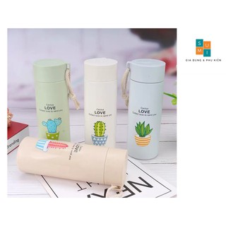 BÌNH NƯỚC XƯƠNG RỒNG THỦY TINH BỌC NHỰA LOVE CACTUS CỰC XINH VÀ TIỆN LỢI