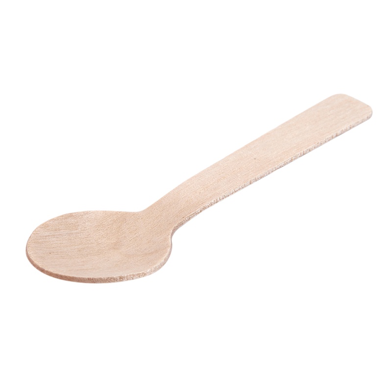 Bộ 100 Muỗng Gỗ mini Dùng Một Lần Ăn Kem Tráng Miệng Phong Cách Phương Tây