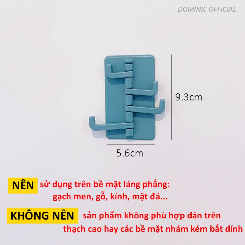 Móc Treo Đồ Dán Tường 4 Chấu Xoay 180 Độ Treo Chìa Khóa, Treo Đồ Vật Dụng Gia Đình Nhỏ Tiện Dụng