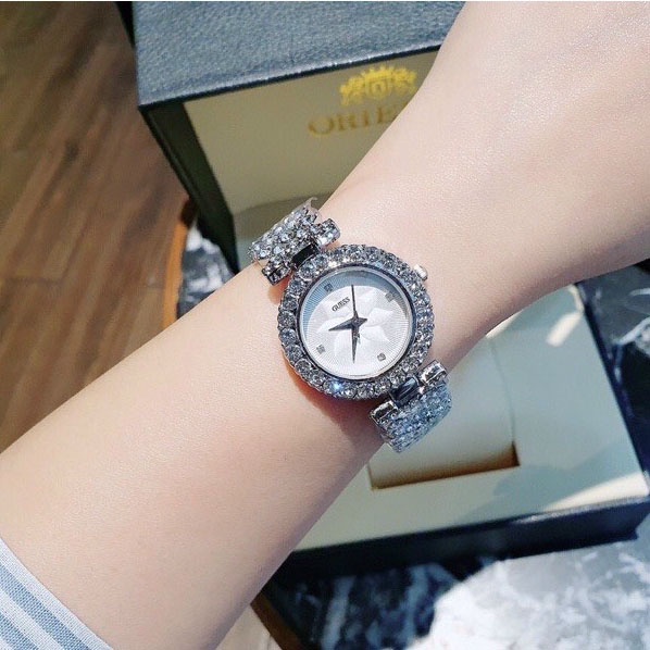 Đồng Hồ Nữ Gus987 Dây Kim Loại Đính Full Đá Sáng Lấp Lánh - Siêu Sang Chảnh
