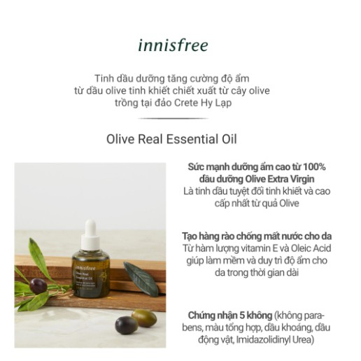 Dầu dưỡng ẩm da [innisfree] Olive Real Essential Oil 30ml