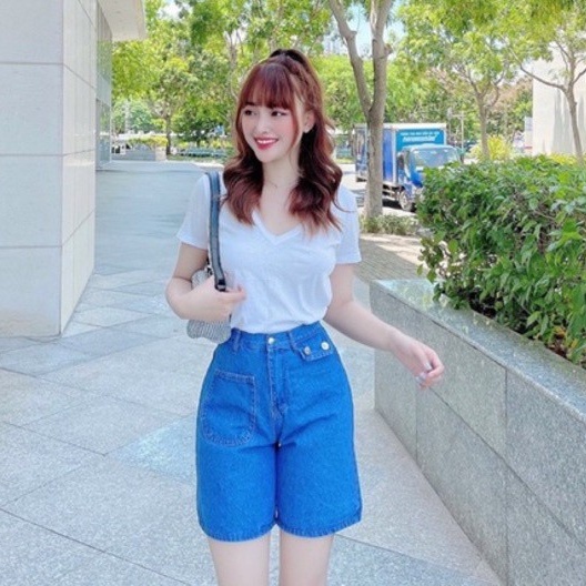 Quần Jeans Nữ, Quần Ngố Lửng Ống Rộng Dáng Chữ A Lưng Cao Vải Cực Xịn, Chất Jeans Cotton Thoáng Mát, Mềm Mịn_230