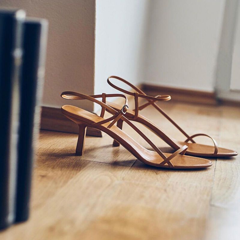 Giày Sandal Cao Gót Mũi Vuông Hở Ngón Màu Đen Phong Cách Hàn Quốc Thời Trang Mùa Hè Cho Nữ