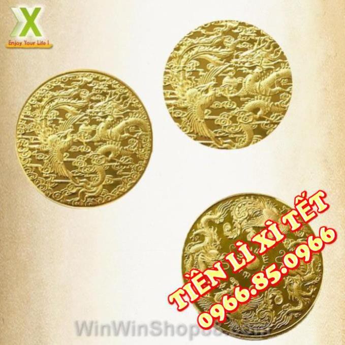 [Trợ Giá] Đồng xu Long Phụng sum vầy may mắn phong thủy tài lộc