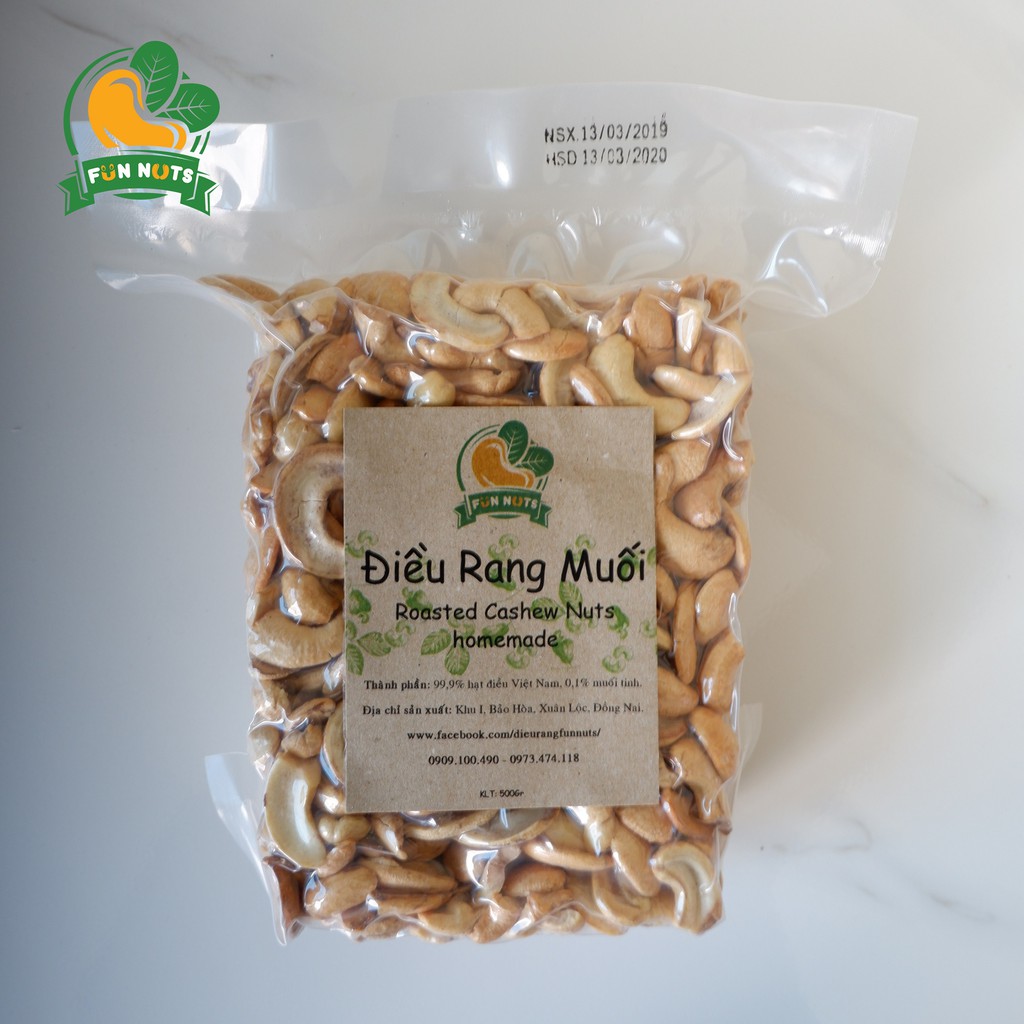 500GR HẠT ĐIỀU RANG MUỐI LOẠI BỂ ĐÔI (KHÔNG VỎ)