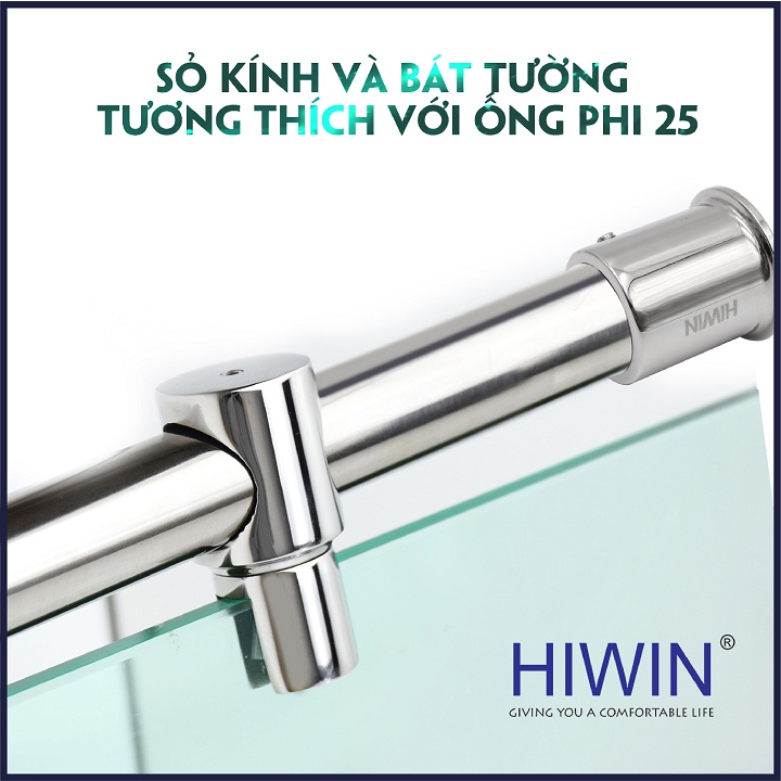 Bộ phụ kiện vách tắm kính kết cấu 180 độ chất liệu inox 304 mặt gương HIWIN