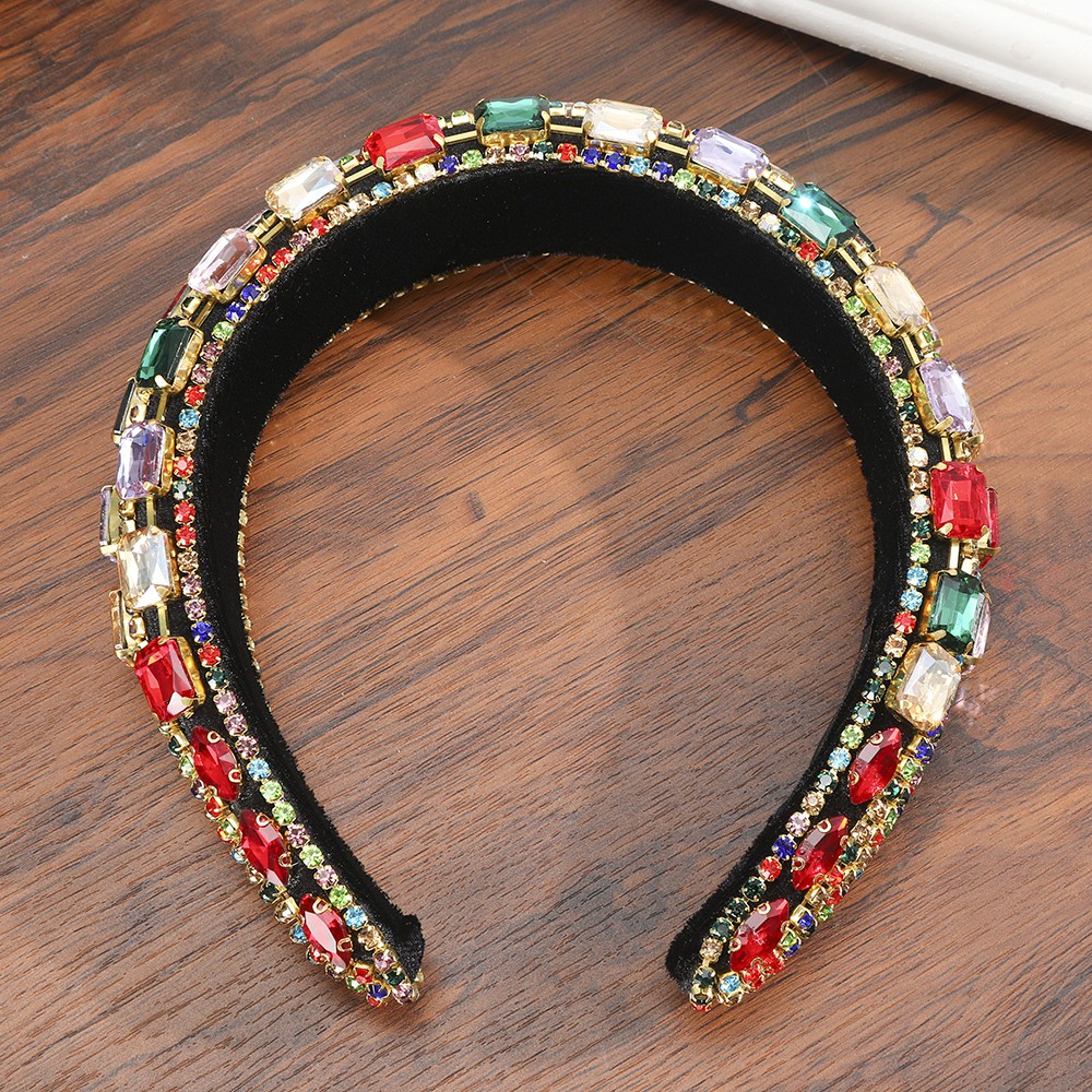 Băng Đô Cài Tóc Đính Đá Lấp Lánh Phong Cách Retro