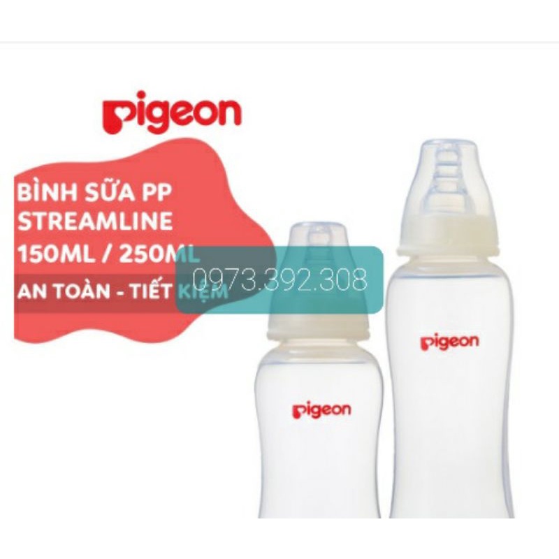 Bình Sữa Cổ Hẹp Pigeon PP Streamline150ml/250ml