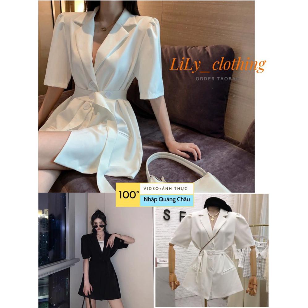 Áo vest nữ blazer tay ngắn quảng châu [VIDEO + ẢNH THÂT] 2  màu trắng và đen phong cách Hà Quốc, ulzzang A98 | BigBuy360 - bigbuy360.vn