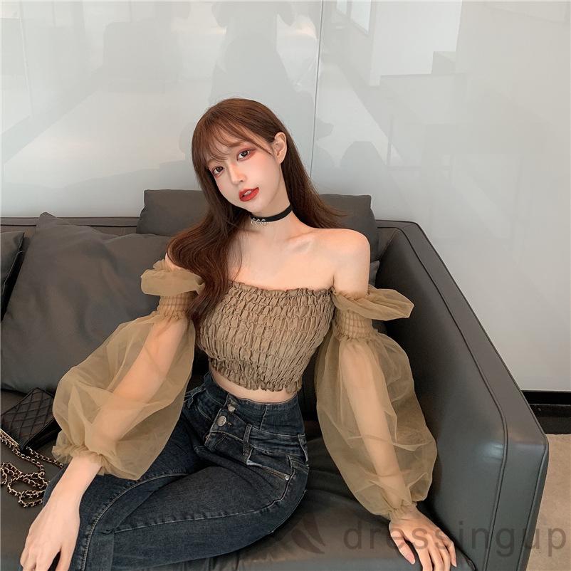 Áo Nữ Tay Dài Phối Lưới Thời Trang Quyến Rũ | BigBuy360 - bigbuy360.vn