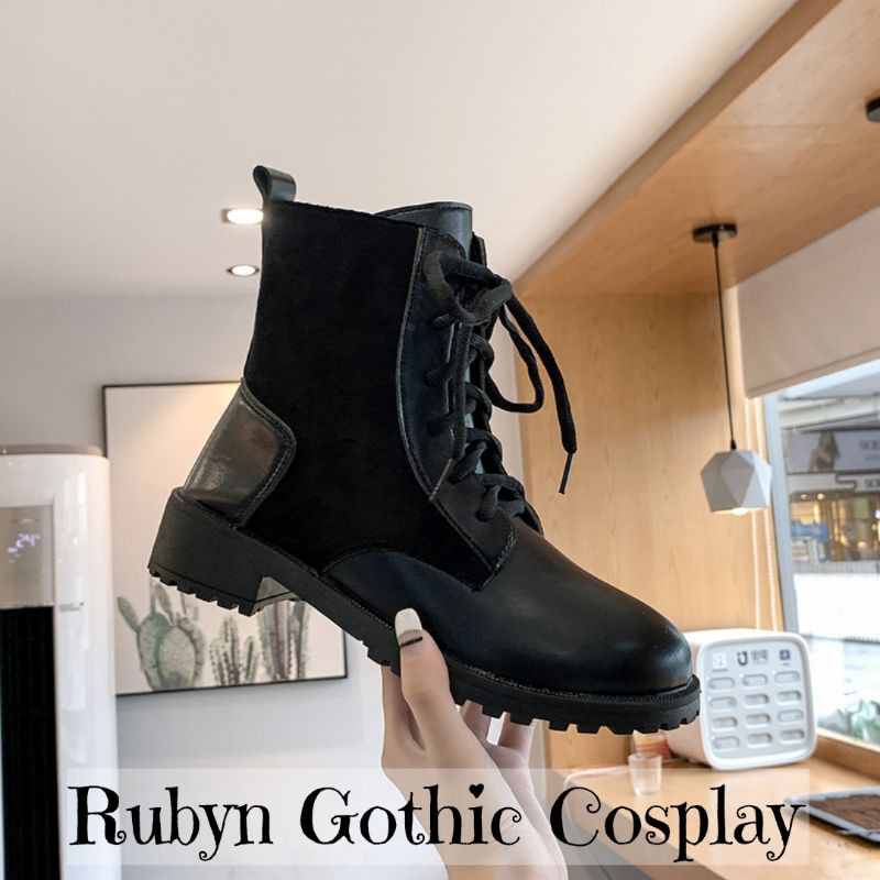 [KÈM VIDEO] 🔥 Giày Boots Cổ Cao Da PU phối da lộn cá tính