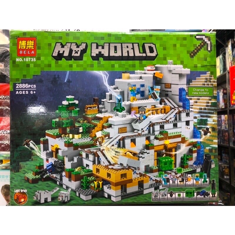 Lắp Ráp Non Lego - Bela 10735 ( Xếp Hình Minecraft Hang Động Trong Núi 2886 khối )