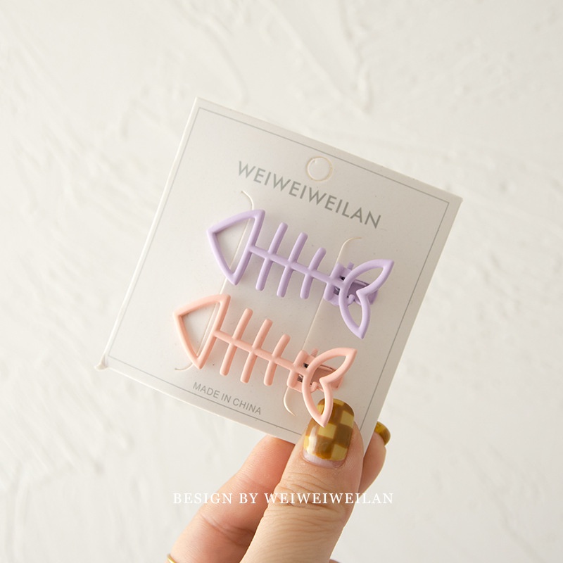 [Màu Sắc Ngẫu Nhiên] Kẹp Tóc Hình Xương Cá Màu Sắc Ngọt Ngào Phụ Kiện Thời Trang Cho Nữ AB030
