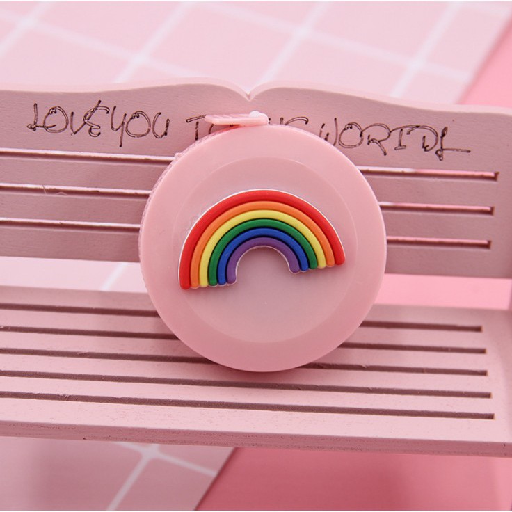 Thước Dây Cuộn mini đo eo nhỏ xinh tiện lợi 150 cm, có nút bấm thu gọn