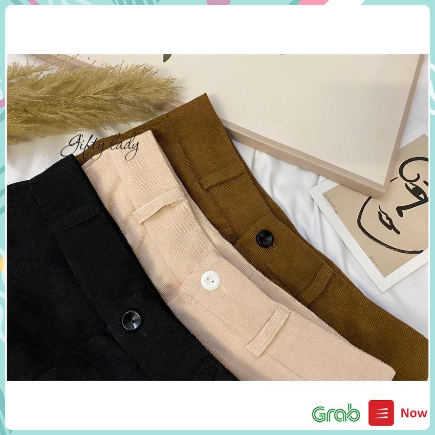 Quần Ống Rộng Nữ Chất Nhung Tăm Có Khóa Kéo, Quần Ống Suông Culottes Lưng Cao, Form Dài Tôn Dáng, Vải Đẹp, Giftylady | BigBuy360 - bigbuy360.vn