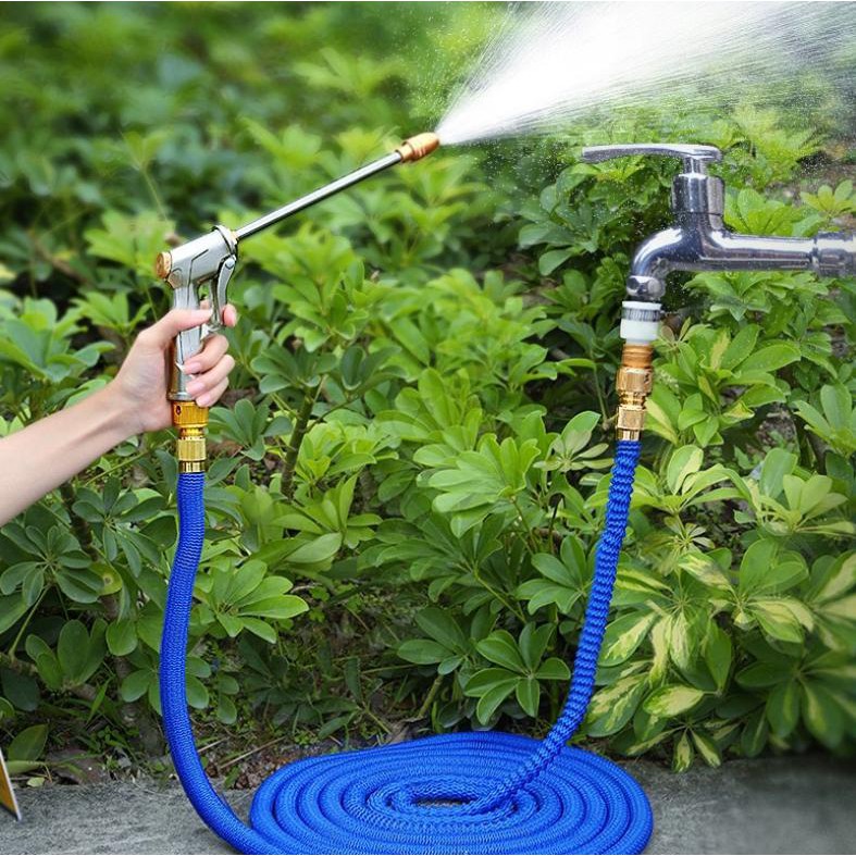 Vòi xịt rửa xe tăng áp bằng Đồng cao cấp 15m dây (có bình tạo bọt) - Home and Garden