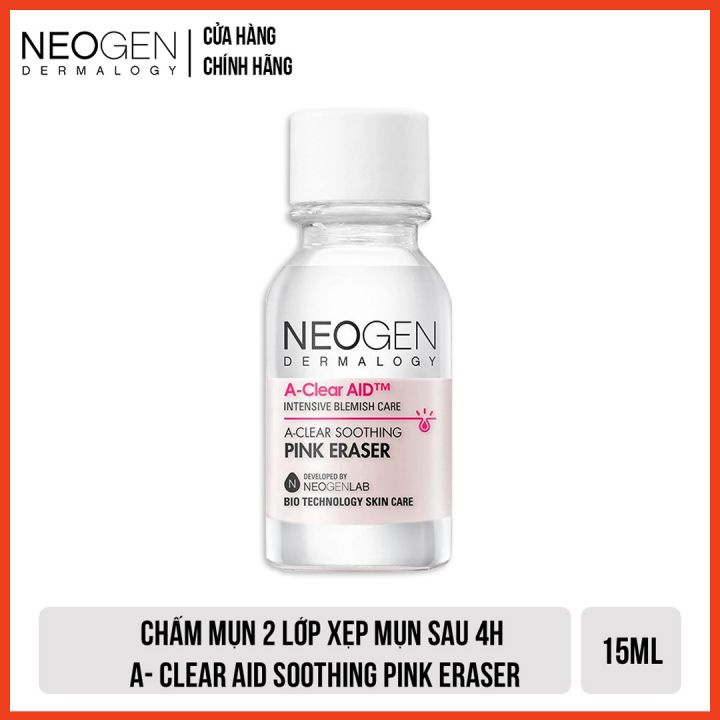 Chấm Mụn 2 Lớp Neogen Dermalogy A-Clear Aid Soothing Pink Eraser 15ml Xẹp Mụn Sau 4H