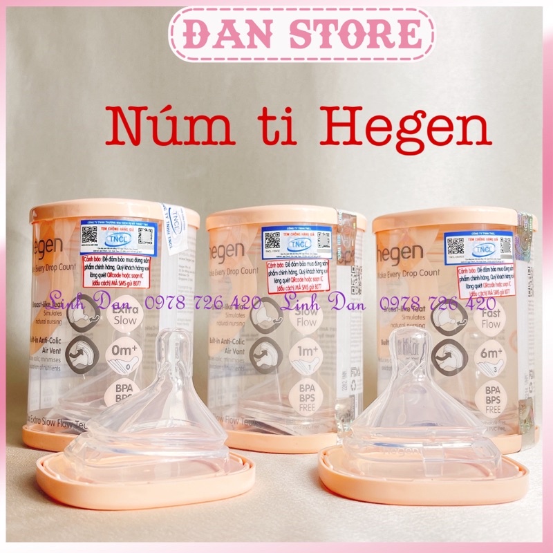 Núm ti hegen số 0 1 2 3 4 chữ Y chính hãng, Núm ty bình sữa hegen chính hãng Việt Nam tại Long Biên