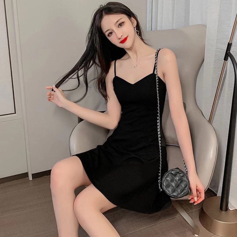 Váy dây IELGY dáng chữ A thiết kế hở vai phong cách thời trang Hàn Quốc