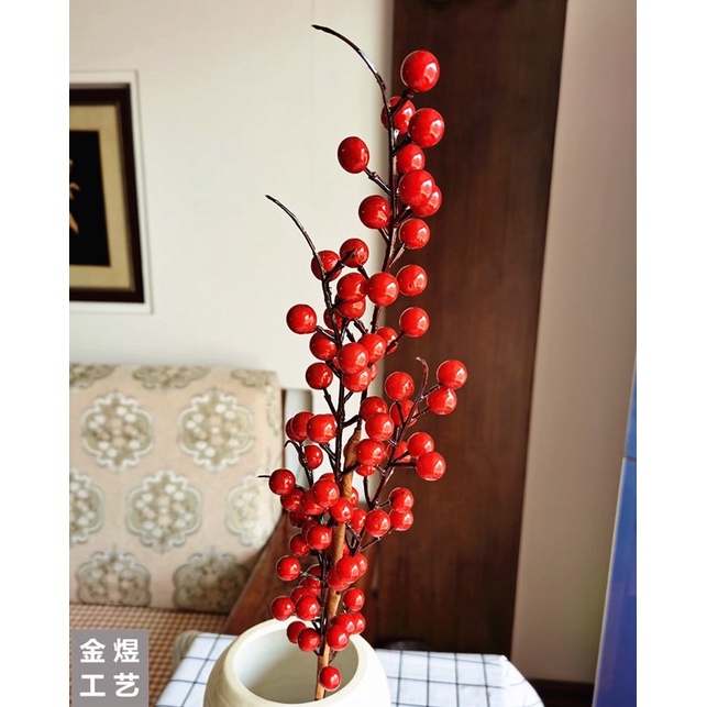 1 Cành đào đông giả 80cm 12 nhánh trang trí nhà cửa