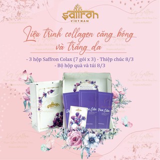 [Quà 8/3 Cực V.I.P] Set Saffron Colax - Collagen Cô Đặc (3 Hộp x 7 Gói), Giải Pháp Không Tuổi Cho Làn Da Phái Đẹp