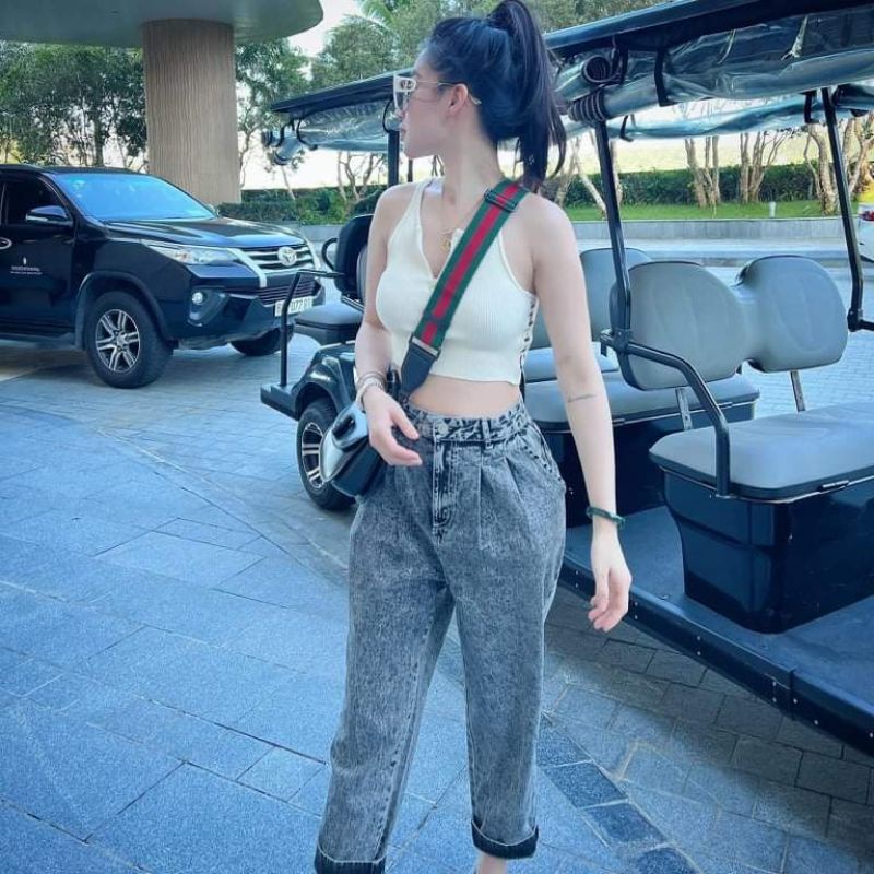 Áo len ba lỗ khóa chữ sườn hàng QC