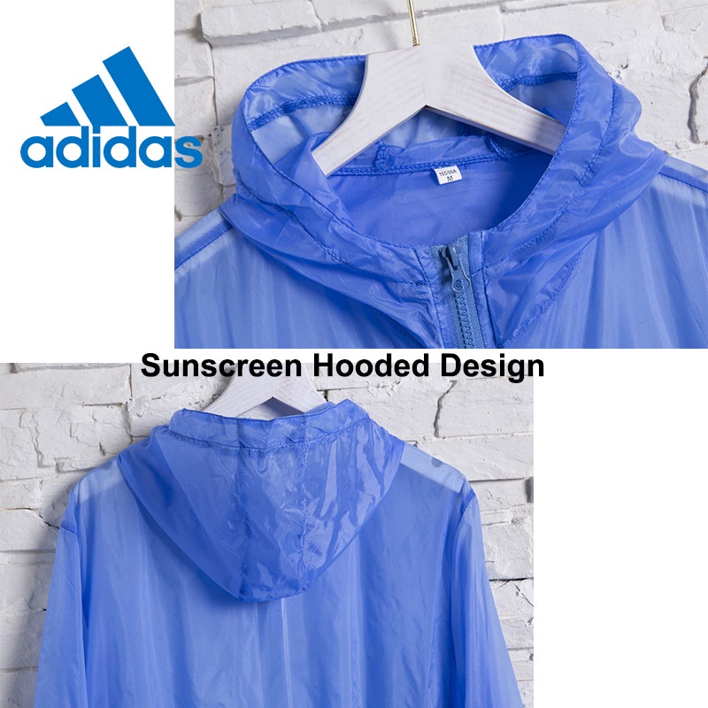 Áo Khoác Gió Adidas Siêu Nhẹ Chống Tia UV Chất Liệu Nhanh Khô Size M-3XL Thời Trang Cho Nam Và Nữ