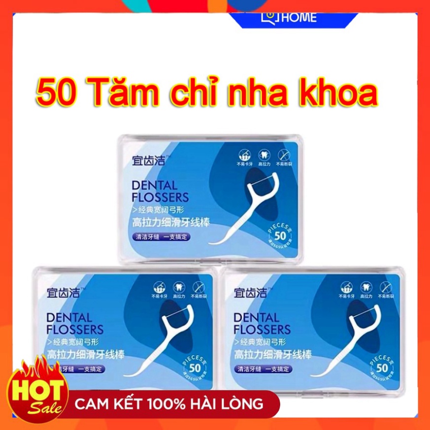 [HCM] Hộp 50 Tăm Chỉ Nha Khoa tiệt trùng - Tăm chỉ Nha Khoa vệ sinh tối ưu răng miệng - Tăm chỉ Nha Khoa