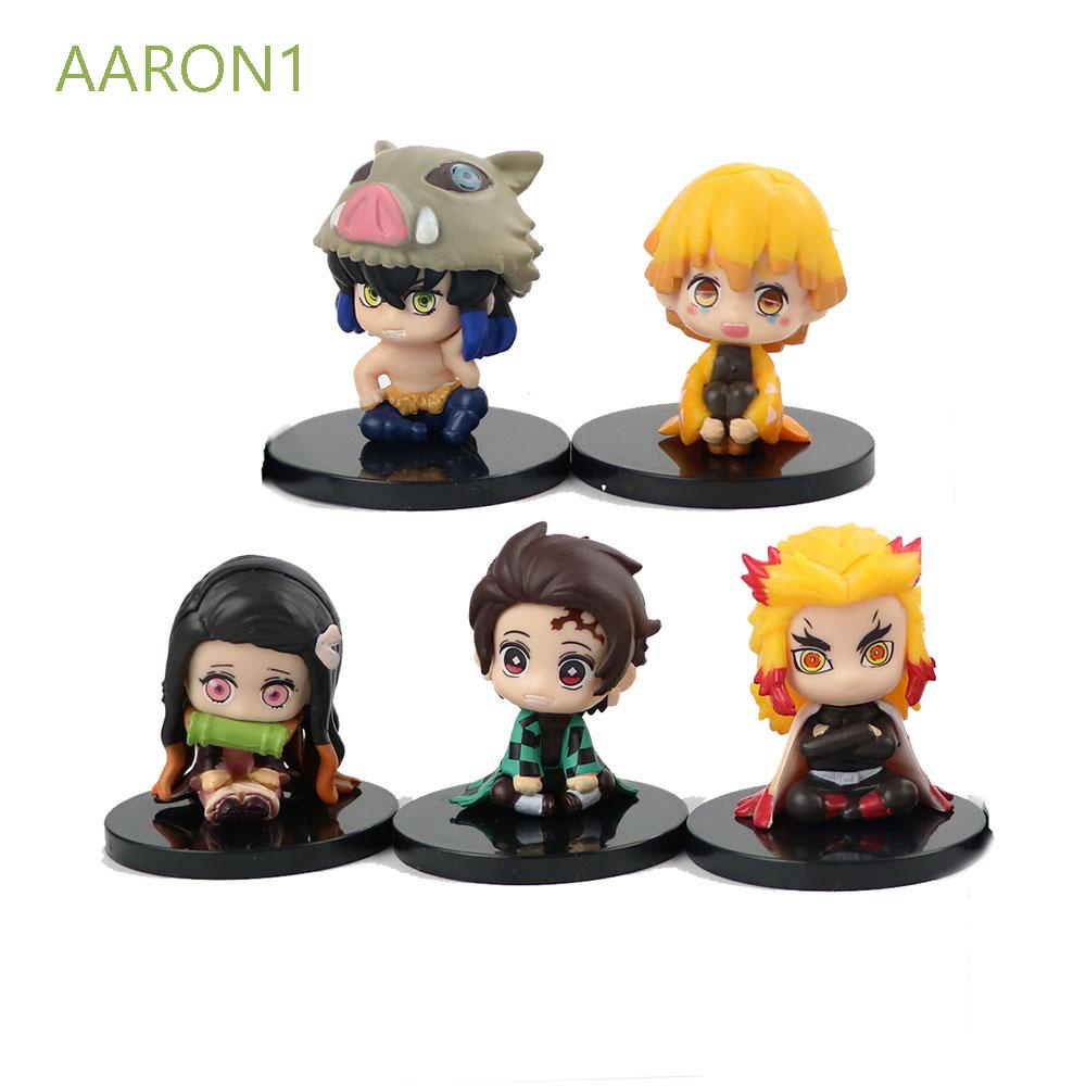 Set 5 mô hình nhân vật Tanjirou Nezuko Inosuke Zenitsu Giyu Mini 5cm dùng trang trí