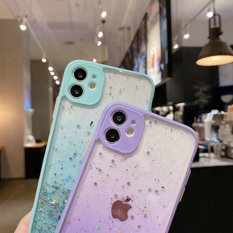 Ốp lưng Samsung A12 A02S M11 A11 A71 A51 A31 A50 A50S A30 A30S A20 Colorful Glitter Gold leaf Skin feel Soft Case