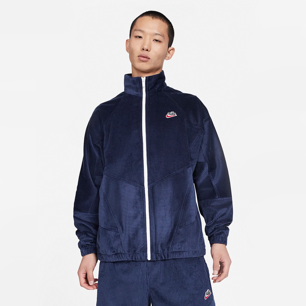 ÁO KHOÁC NIKE MEN’S SPORTSWEAR HERITAGE CODUROY WINDRUNNER JACKET – XANH ĐEN