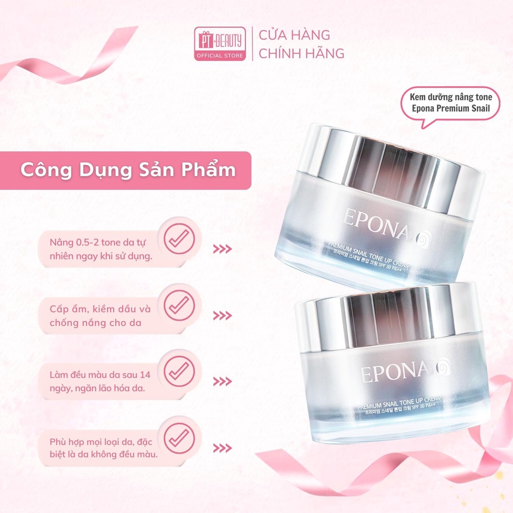 Kem dưỡng nâng tone căng bóng, chống lão hóa, trắng da EPONA 50ml