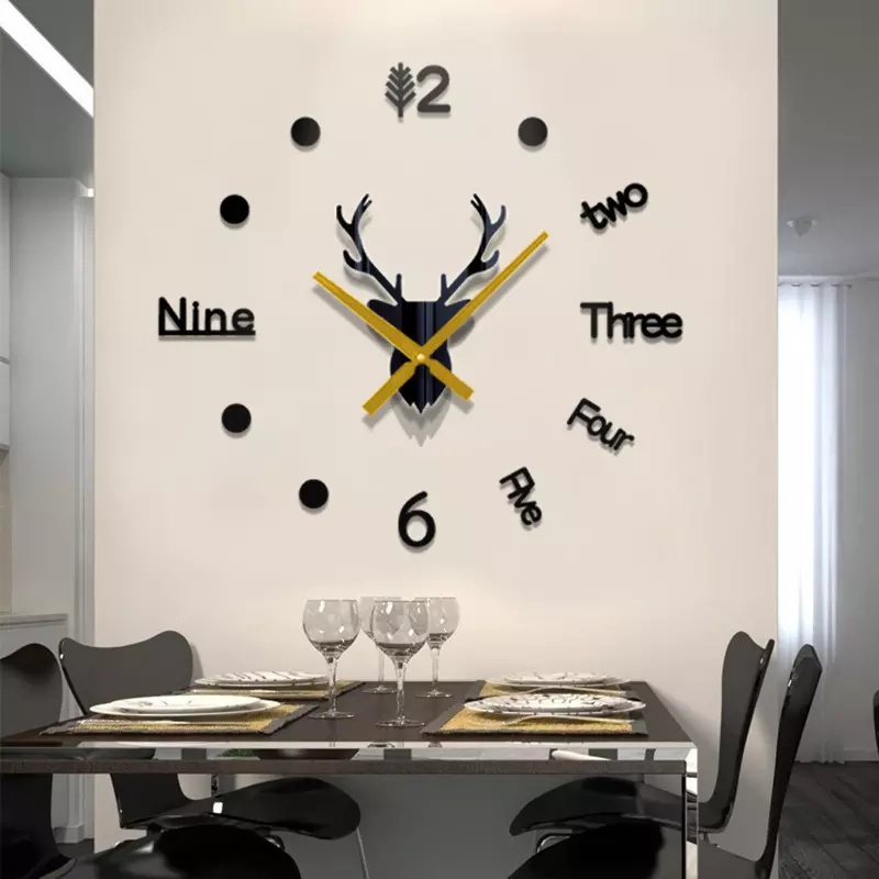 Đồng Hồ Dán Tường 3D Bằng Acrylic Không Gây Tiếng Ồn Trang Trí Nhà Cửa / Văn Phòng / Trường Học / Giáng Sinh