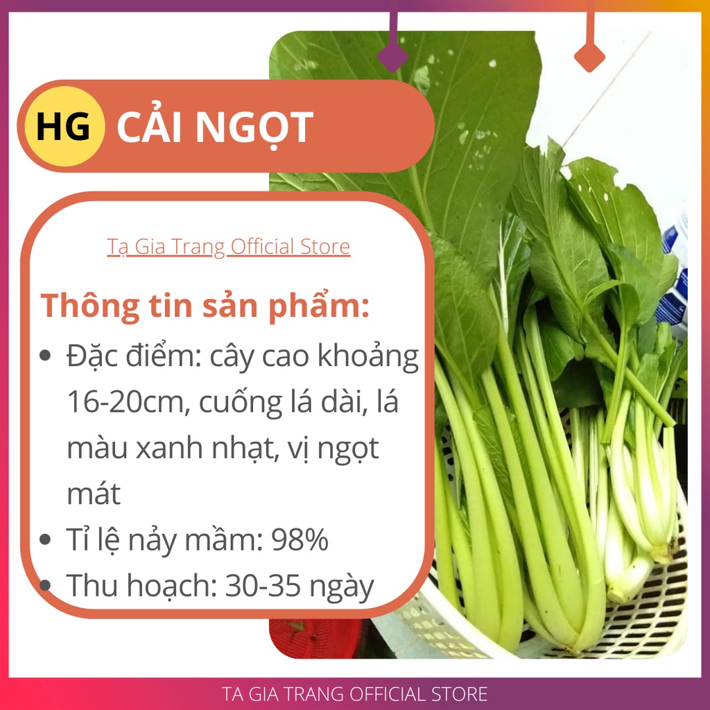 [Bán sỉ] - Hạt giống Rau Cải ngọt Cọng Xanh